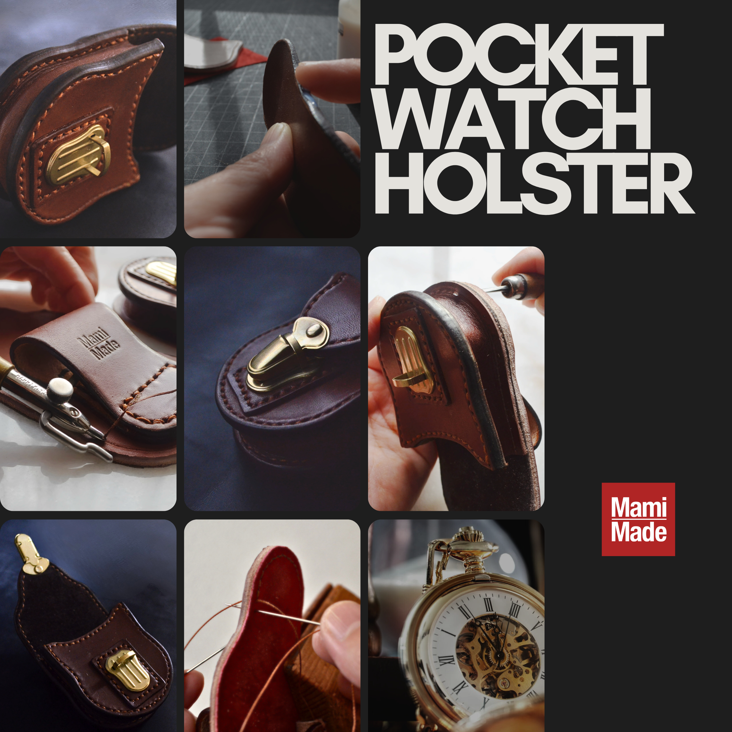 懐中時計ケース｜Leather pocket watch holster – Mami Made
