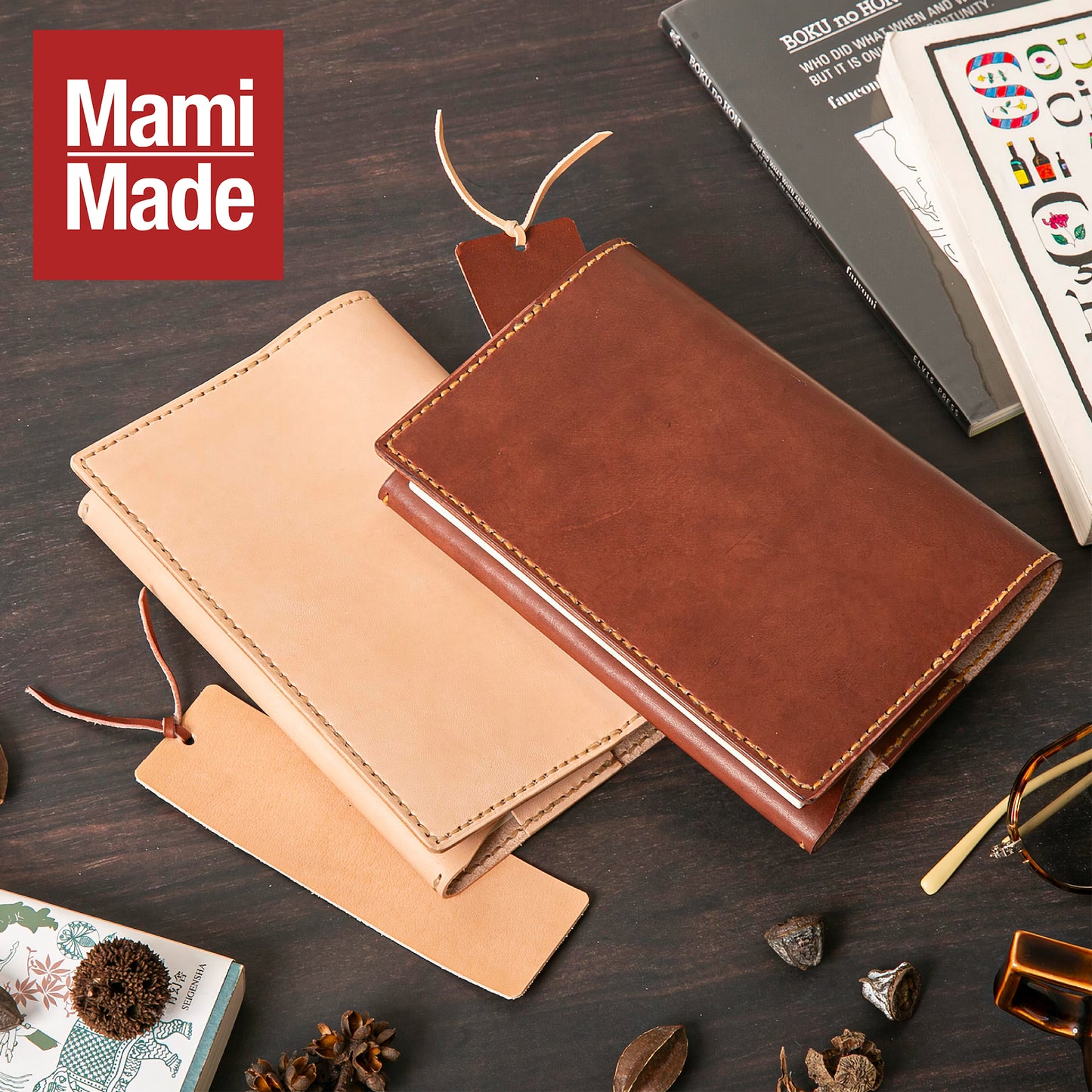 本革文庫ブックカバー(しおり付き)|ハヤカワトール|育てる革の物語|MamiMade
