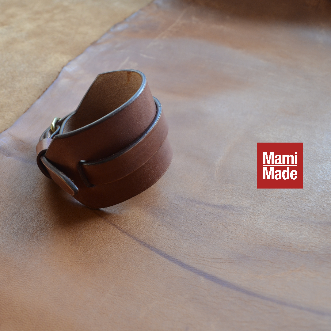 レザーブレスレット|本革|牛革|バングル|日本製|MamiMade