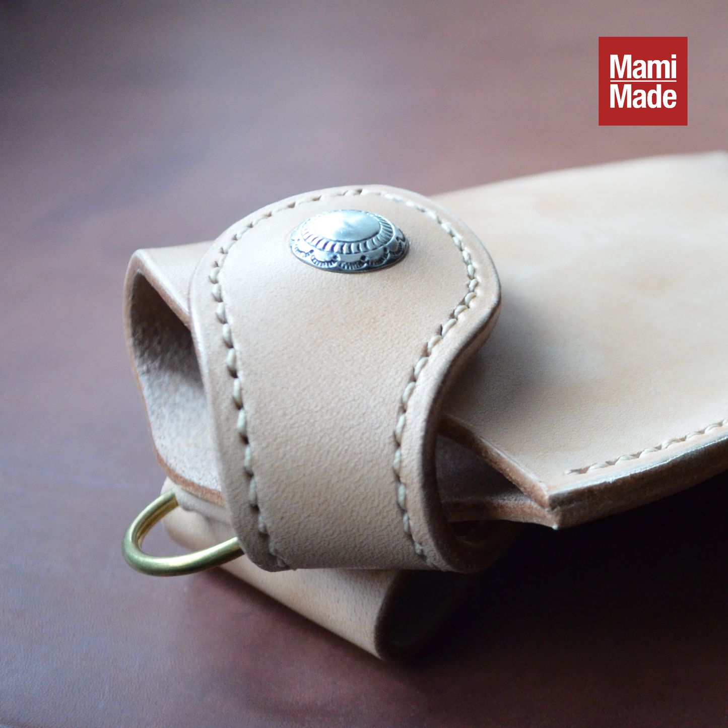 レザー スマホホルダー|牛革|MamiMade 革製スマホケース|ベルト装着タイプ