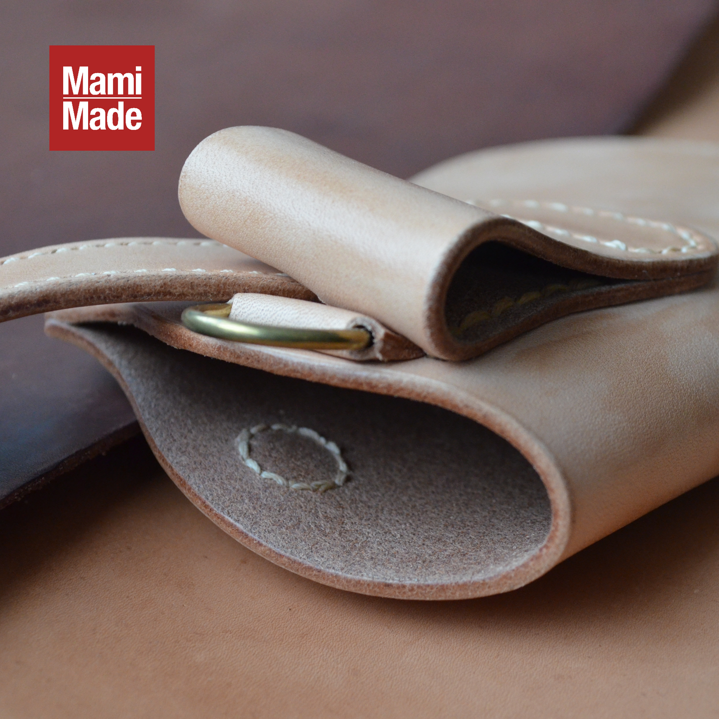 レザー スマホホルダー|牛革|MamiMade 革製スマホケース|ベルト装着タイプ