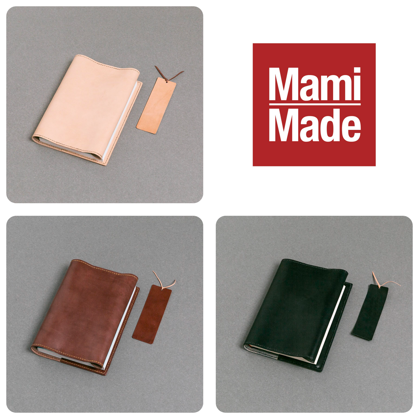 本革ブックカバー 四六判 B6サイズ|しおり付き|牛ヌメ革|育てる革の物語|MamiMade