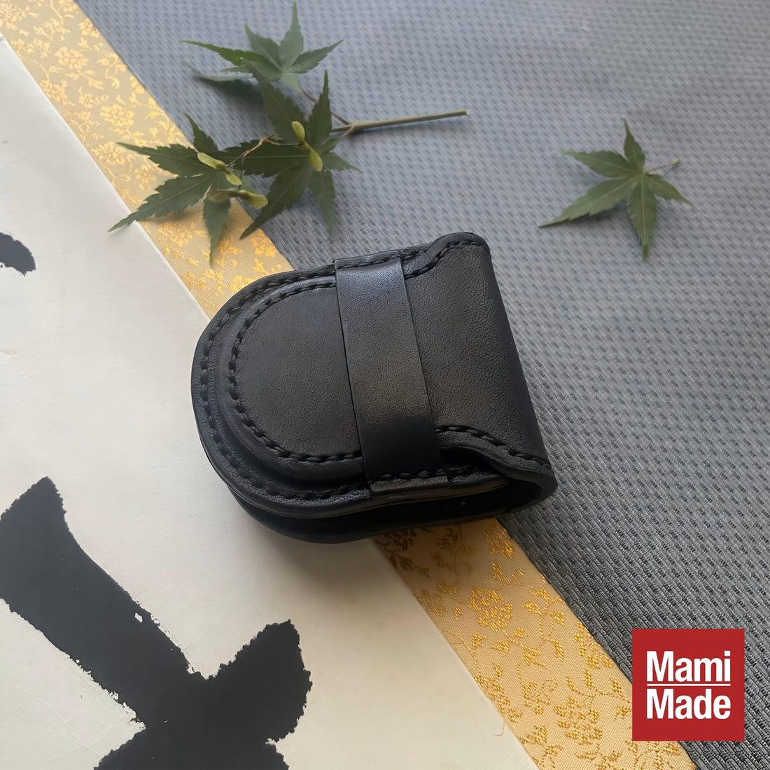 Tailored Timelessness: A Custom Pocket Watch Case in Black Leather