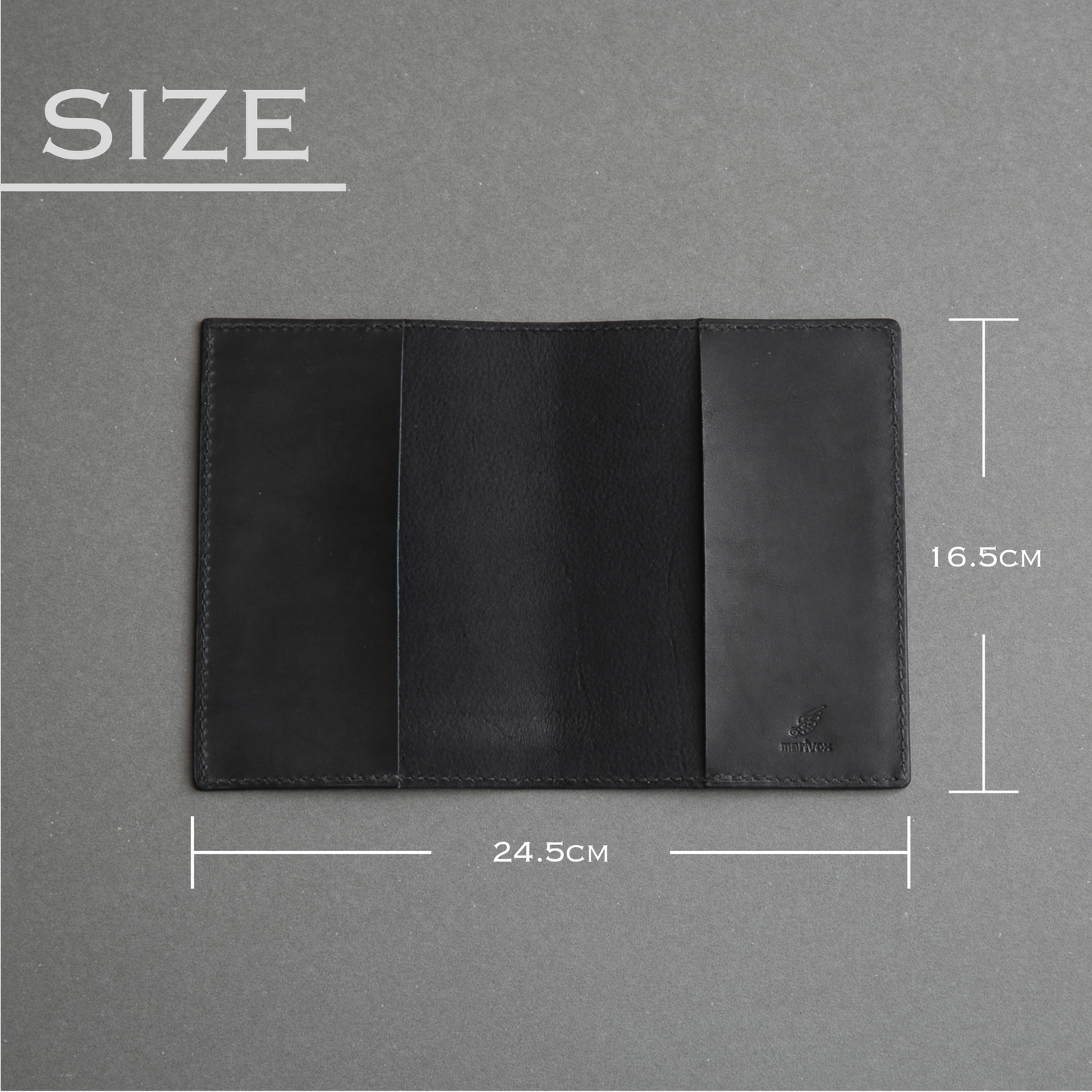 牛革ブックカバー | 黒桟革 | MamiMade