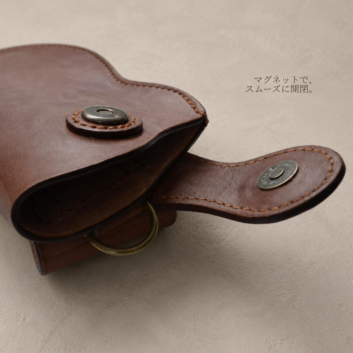 本革スマホホルスター｜ベルト装着・手縫い・オーダーメイド対応｜日本製