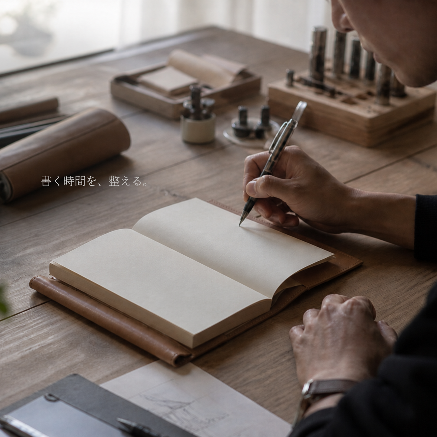 牛ヌメ革 ブックカバー A5（ハード/ソフト対応）｜専門書 参考書｜本革 日本製 MamiMade マミメイド【育てる革の物語】