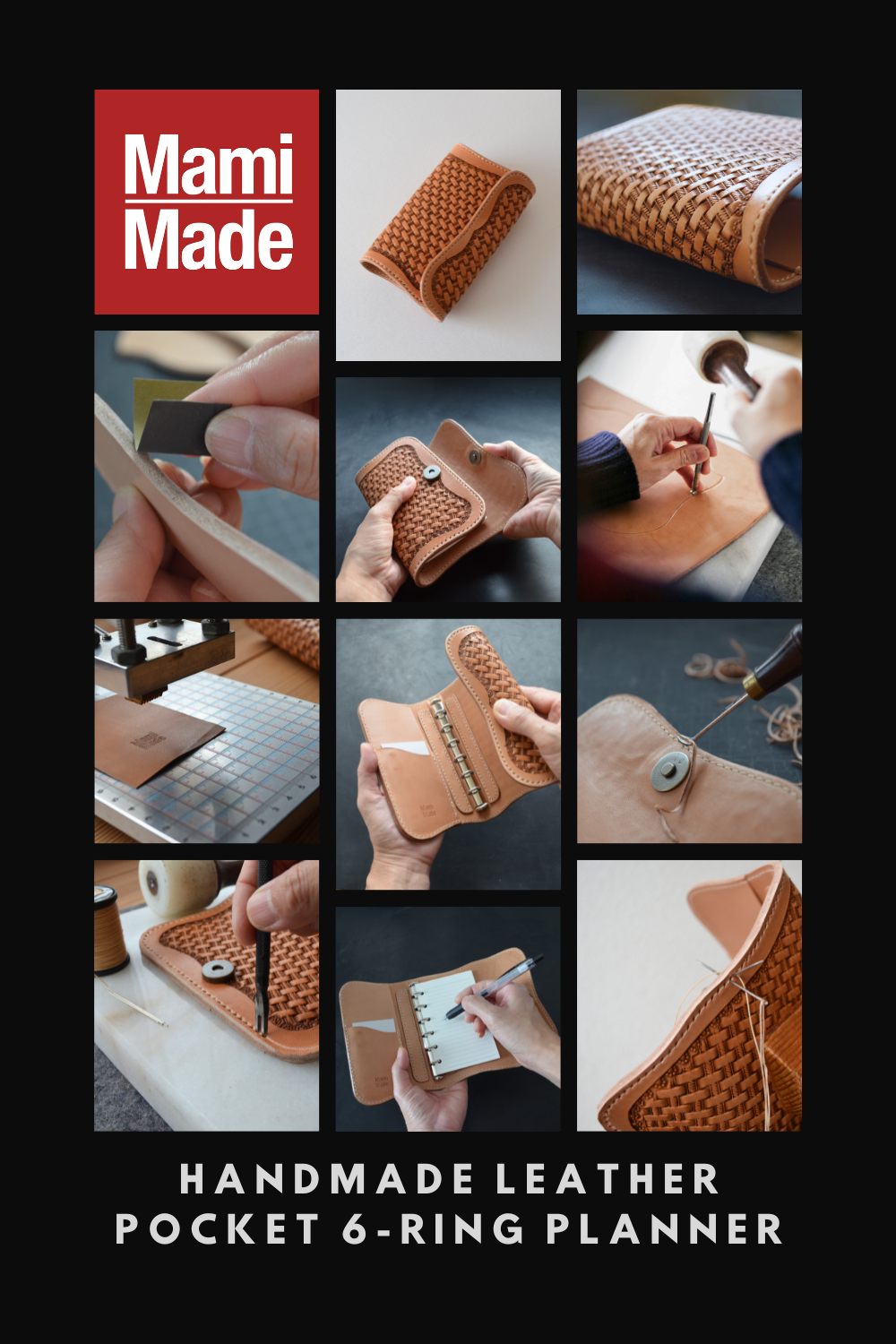 システム手帳 ミニ6穴 革 牛革 ヌメ革 日本製｜Leather Planner Mini 6 Ring – MamiMade