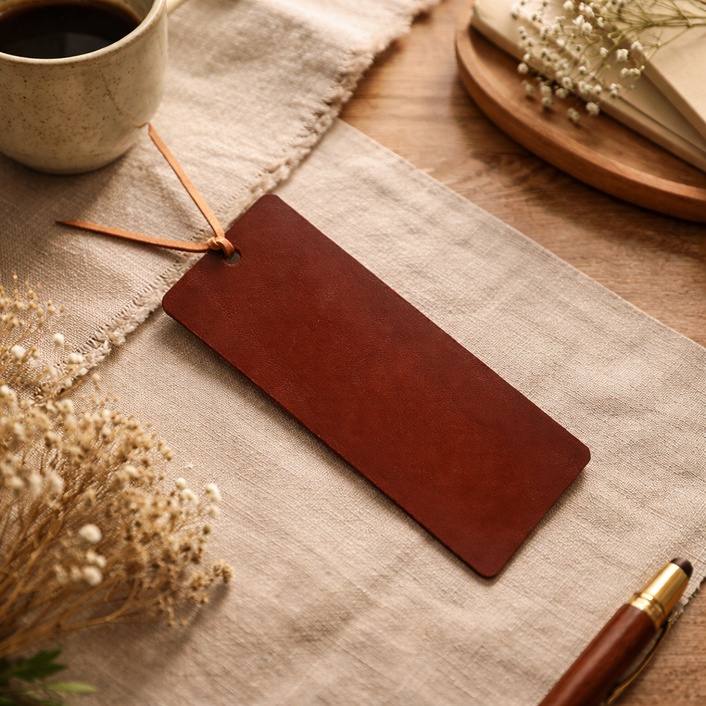 使うほど育つ、牛ヌメ革のしおり｜Leather Bookmark