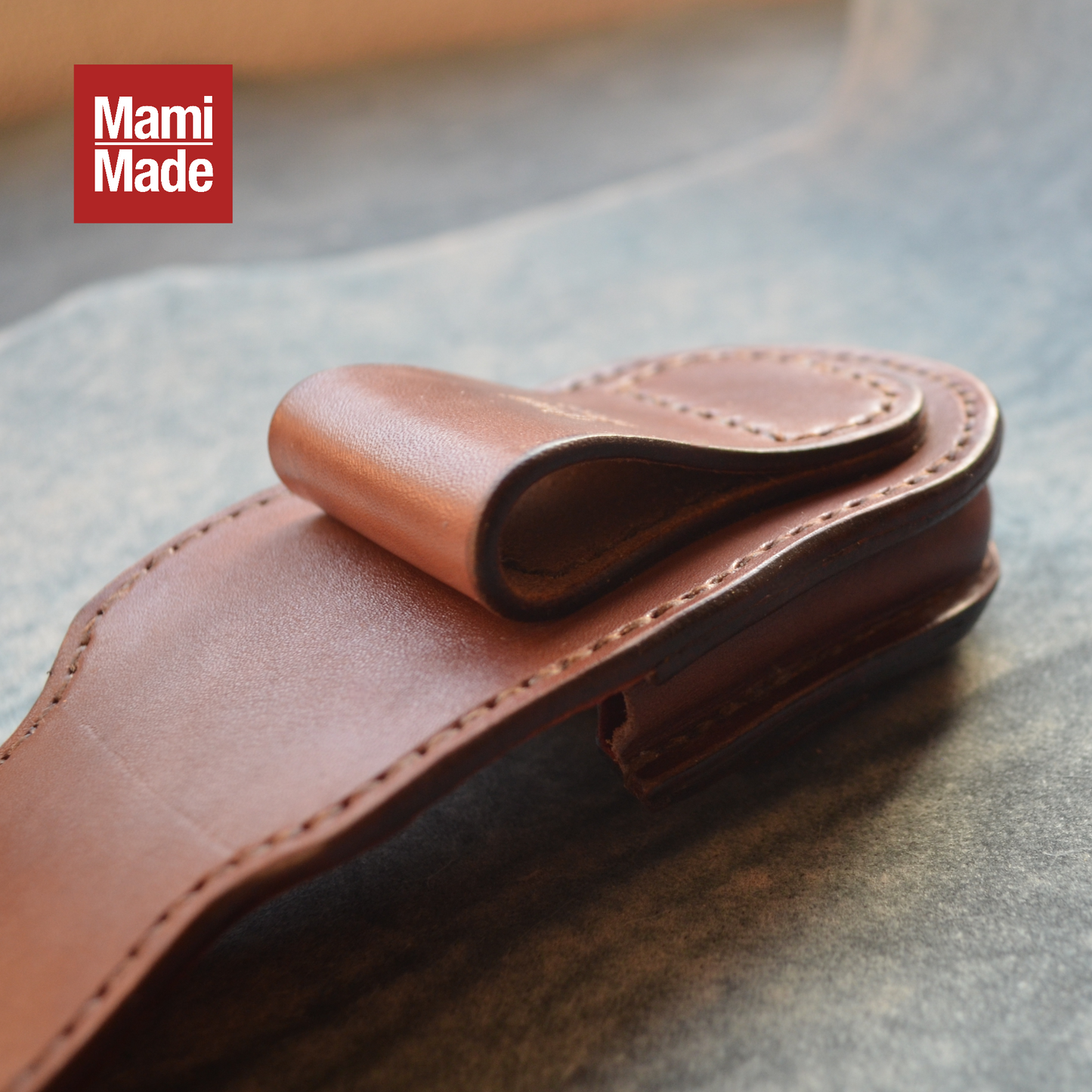 懐中時計ケース｜本革・差込錠なし｜手縫い仕立て | MamiMade | 育てる革物語