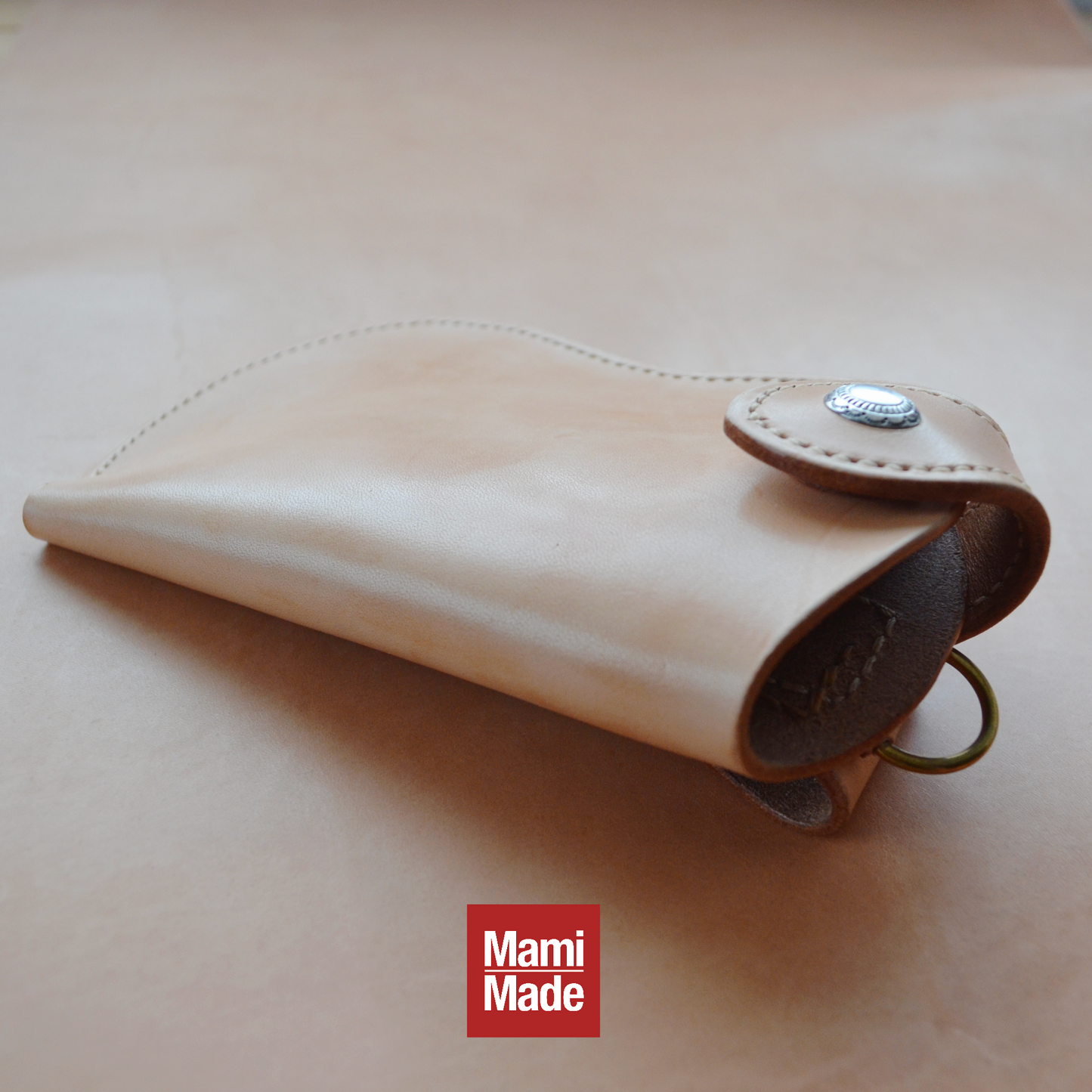 レザー スマホホルダー｜牛革｜MamiMade 革製スマホケース｜ベルト装着タイプ