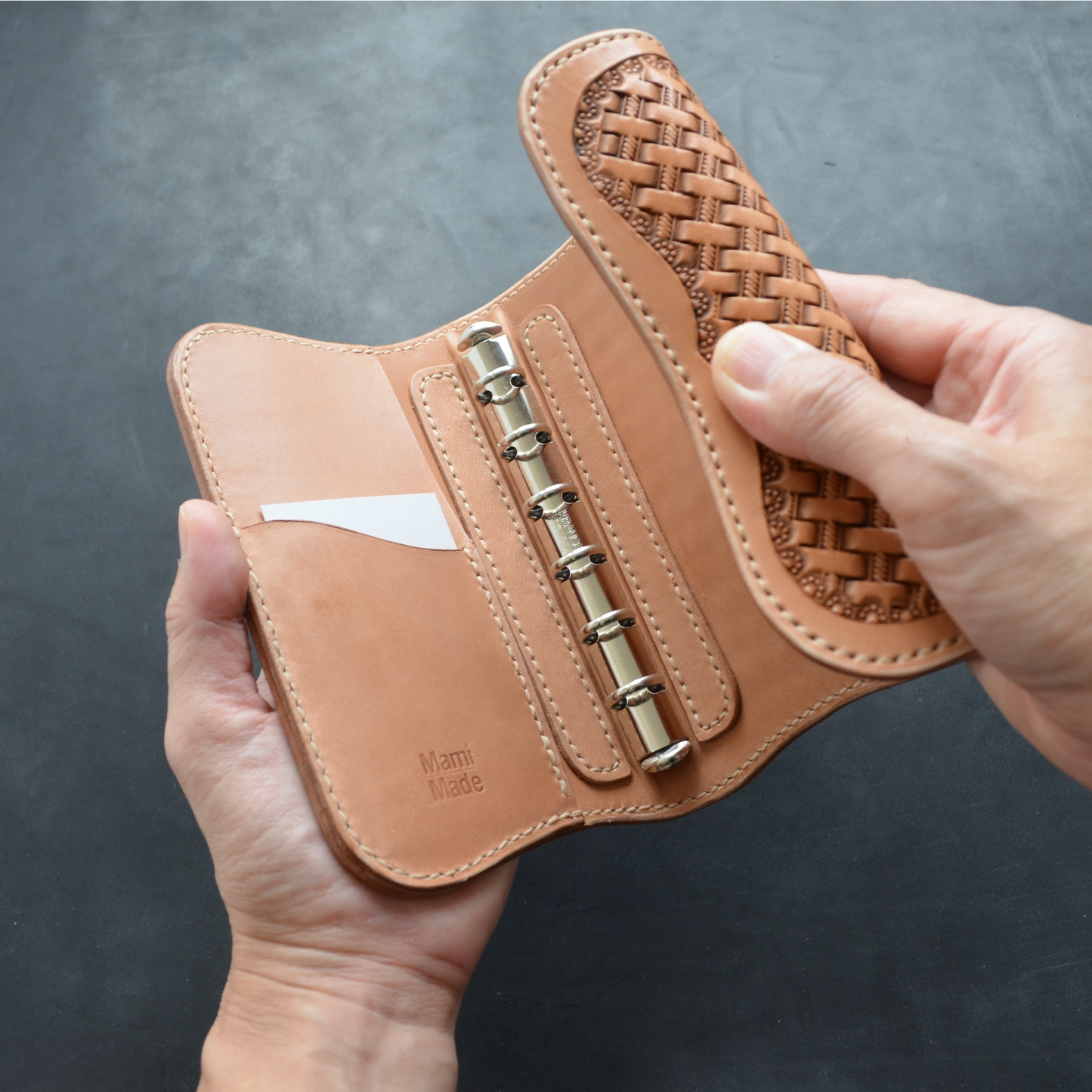 システム手帳 ミニ6穴 革 牛革 ヌメ革 日本製｜Leather Planner Mini 6 Ring – MamiMade
