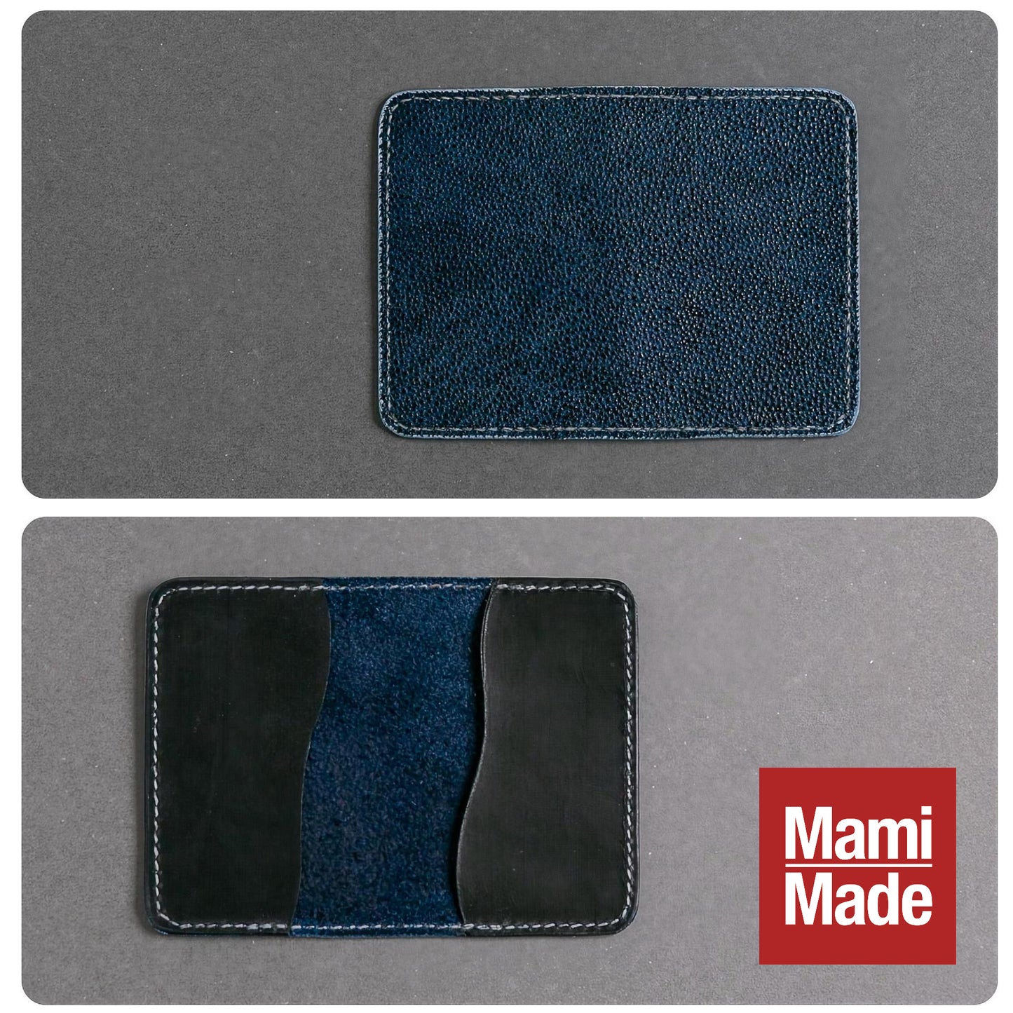 本革 名刺入れ 黒桟革｜MamiMade｜育てる革物語