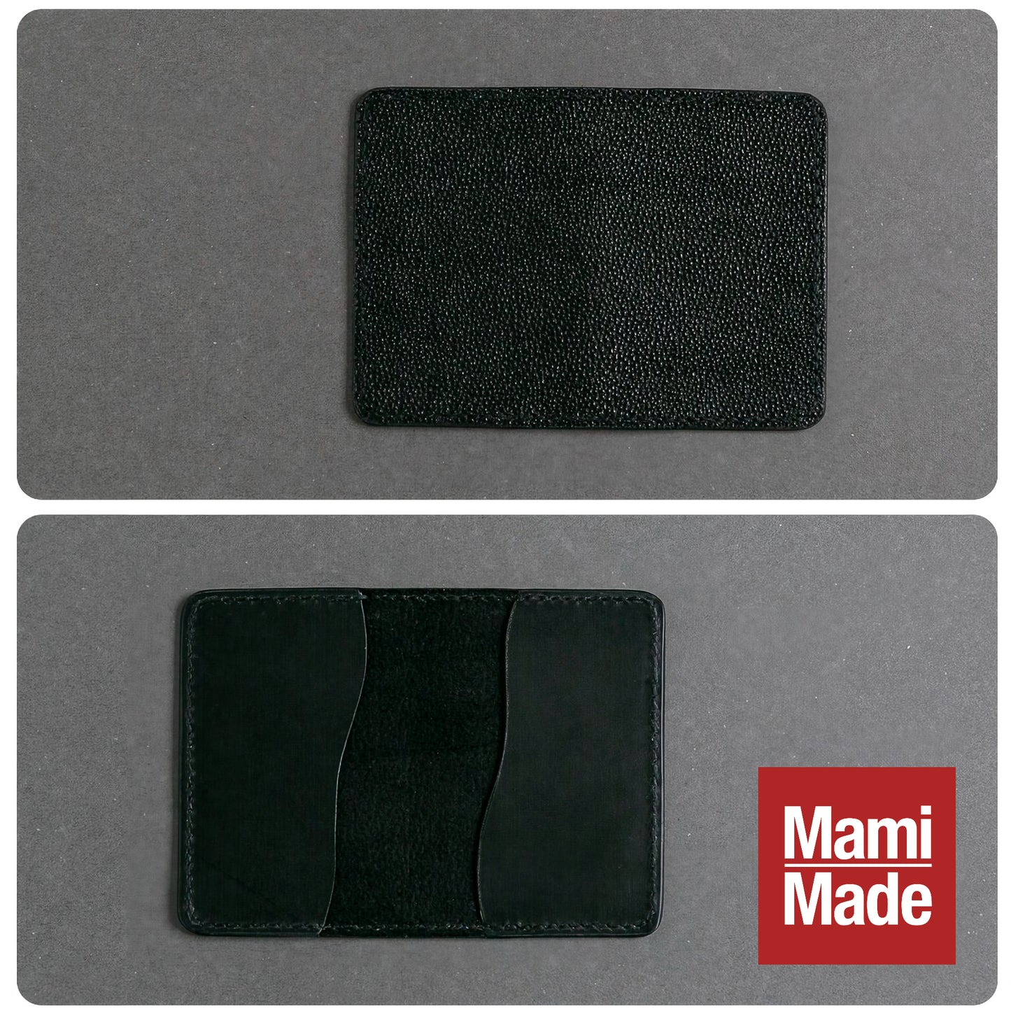 本革 名刺入れ 黒桟革｜MamiMade｜育てる革物語