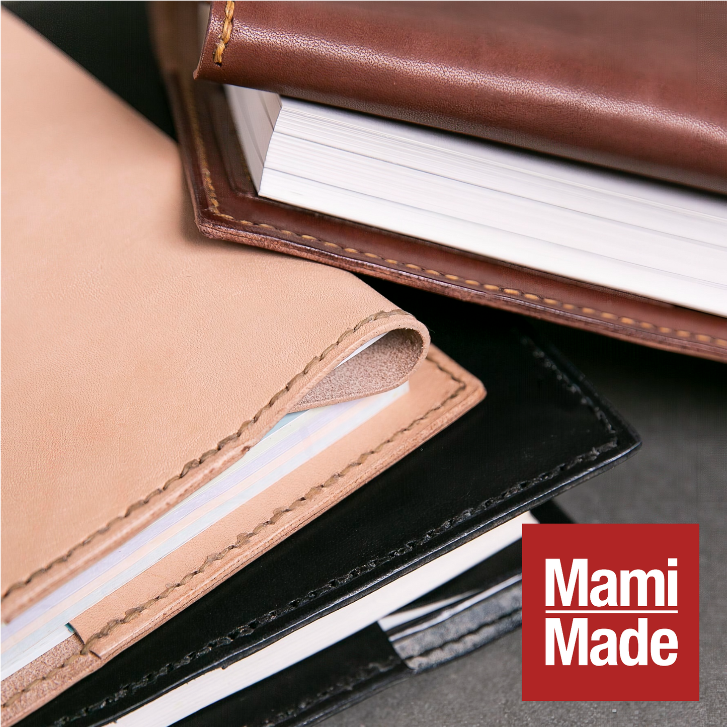 本革ブックカバー A5サイズ｜しおり付き｜牛ヌメ革｜育てる革の物語｜MamiMade